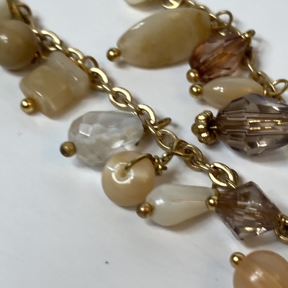 Talbots Multi Tier Beaded Gold Tone Necklace - Picture 9 of 14